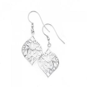 Silver-Filigree-Twist-Drop-Earrings on sale