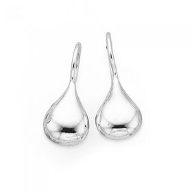 Sterling+Silver+Droplet+Hook+Earrings