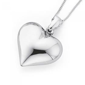 Silver-Puff-Heart-Pendant on sale