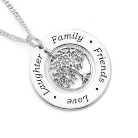 Sterling-Silver-Family-Friends-Love-Laughter-Pendant on sale