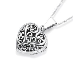 Silver-Filigree-Heart-Locket on sale