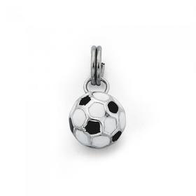 Silver-Enamel-Soccer-Ball-Pendant on sale