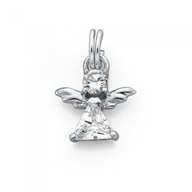 Sterling-Silver-Cubic-Zirconia-Angel-Charm on sale