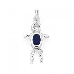 Silver-Blue-Cubic-Zirconia-Boy-Charm on sale