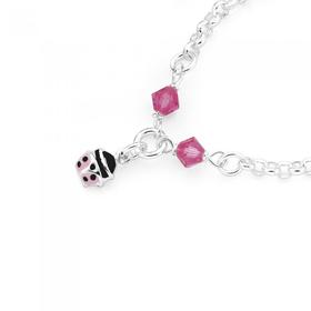 Silver-Ladybird-Crystal-Bracelet on sale