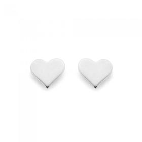 Silver-Flat-Heart-Stud-Earrings on sale