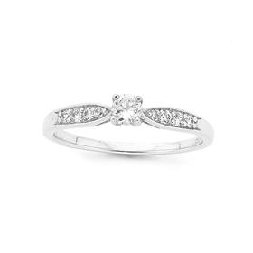 Silver-Cubic-Zirconia-Solitaire-Tween-Ring on sale