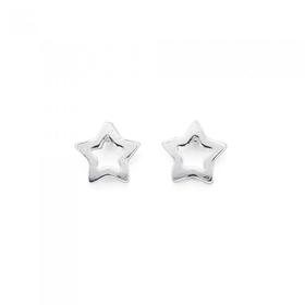 Sterling-Silver-Open-Star-Stud-Earrings on sale