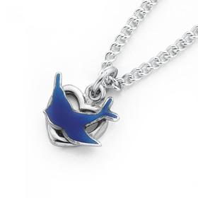 Silver-Bluebird-Heart-Pendant on sale