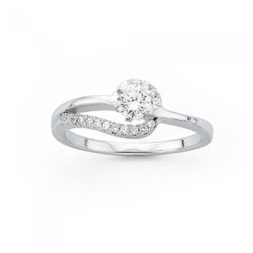 Silver-Tween-Cubic-Zirconia-Solitaire-Twist-Ring on sale