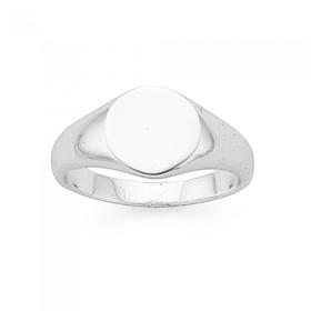 Silver-Plain-Round-Signet-Ring on sale