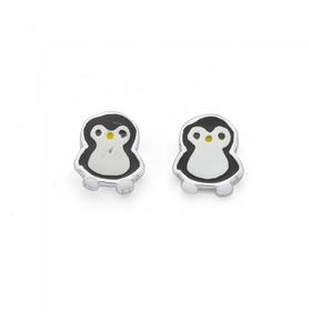 Silver-Enamel-Penguin-Earrings on sale