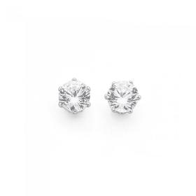 Sterling-Silver-Cubic-Zirconia-Stud-Earrings on sale