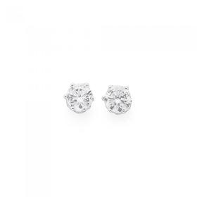 Silver-4mm-Cubic-Zirconia-Stud-Earrings on sale