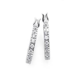 Silver-Cubic-Zirconia-Hoops on sale