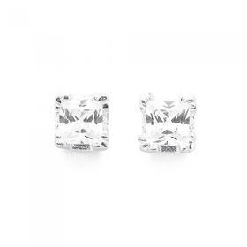 Silver-Square-Cubic-Zirconia-Studs on sale