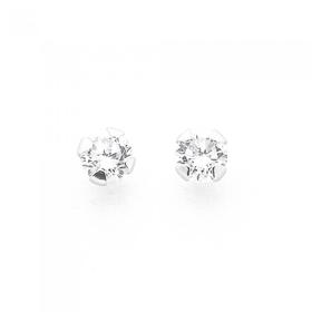 Silver-3mm-Claw-Cubic-Zirconia-Studs on sale