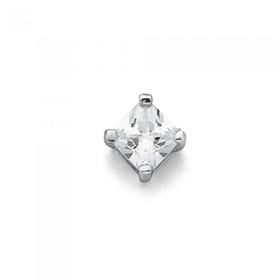 Sterling+Silver+5.5mm+Square+Single+Cubic+Zirconia+Men%26%23039%3Bs+Stud