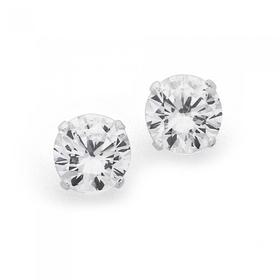 Sterling-Silver-7mm-Cubic-Zirconia-Studs on sale