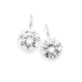 Sterling-Silver-12mm-Cubic-Zirconia-Hook-Earrings on sale