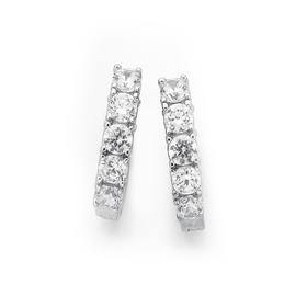 Silver-Small-Cubic-Zirconia-Huggie-Earrings on sale