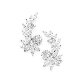 Silver-Marquise-Cubic-Zirconia-Earring-Curves on sale