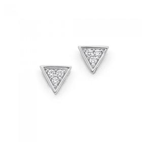 Silver-Cubic-Zirconia-Geo-Studs on sale