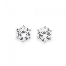 Silver-6mm-Cubic-Zirconia-Round-Stud-Earrings on sale