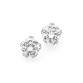 Silver-8mm-Cubic-Zirconia-Stud-Earrings on sale