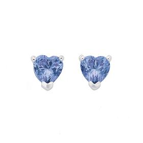 Silver-Lavender-Cubic-Zirconia-Claw-Stud-Heart-Earrings on sale