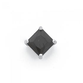 Sterling-Silver-Black-Cubic-Zirconia-Single-Stud on sale