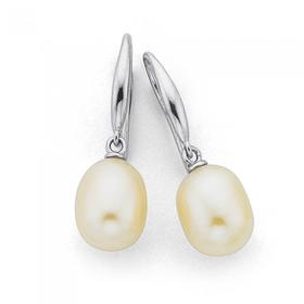 Sterling-Silver-Freshwater-Pearl-Hook-Earrings on sale