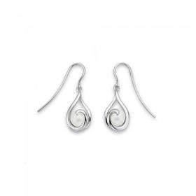 Sterling-Silver-Pearl-Swirl-Drop-Hook-Earrings on sale