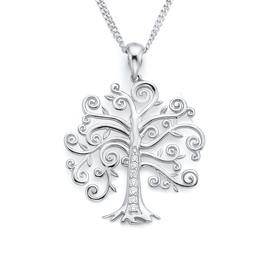 Silver-Cubic-Zirconia-Tree-Of-Life-Pendant on sale