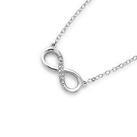 Sterling-Silver-Cubic-Zirconia-Infinity-Necklet on sale