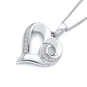 Sterling-Silver-Cubic-Zirconia-Heart-Pendant on sale