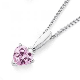 Sterling-Silver-Cubic-Zirconia-Heart-Drop-Pendant on sale