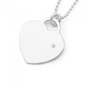 Sterling-Silver-Diamond-Heart-Disc-Pendant on sale