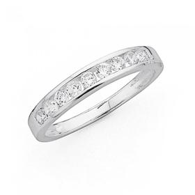 Sterling+Silver+Cubic+Zirconia+Channel+Set+Ring