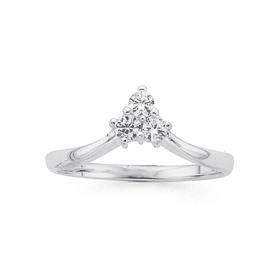 Silver-Cubic-Zirconia-V-Ring on sale