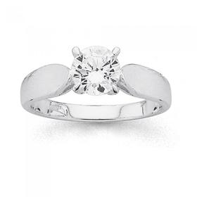 Sterling-Silver-Cubic-Zirconia-Solitaire-Ring on sale