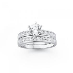 Sterling-Silver-Cubic-Zirconia-Ring-Set on sale