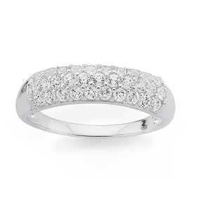 Sterling+Silver+Pave+Cubic+Zirconia+Band+Ring