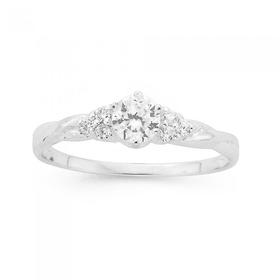 Silver-CZ-Fine-Dress-Ring on sale