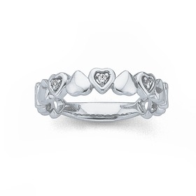 Silver+Cubic+Zirconia+Multi+Heart+Ring