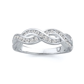 Sterling-Silver-Cubic-Zirconia-Plait-Ring on sale