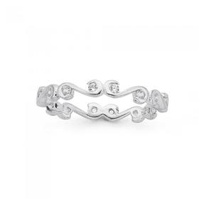 Sterling+Silver+Fine+Cubic+Zirconia+Scroll+Ring