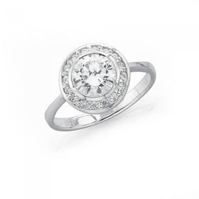 Silver-Cubic-Zirconia-Solitaire-Ring on sale