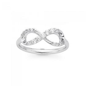 Silver+Cubic+Zirconia+Infinity+Ring