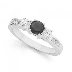 Sterling-Silver-Black-Cubic-Zirconia-Dress-Ring on sale